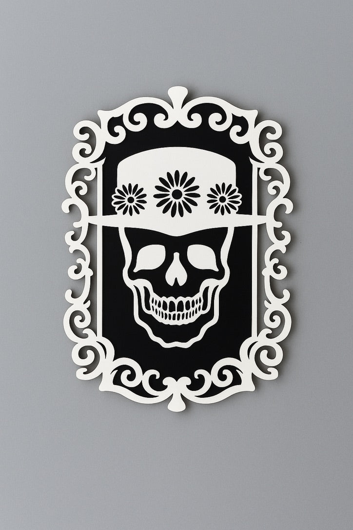 Skull Wall Art – Day of the Dead Gothic Halloween Decoration