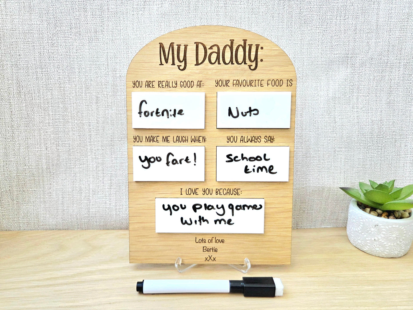 My Daddy Interview Board - Any Name - Gift for Him– Birthday Keepsake