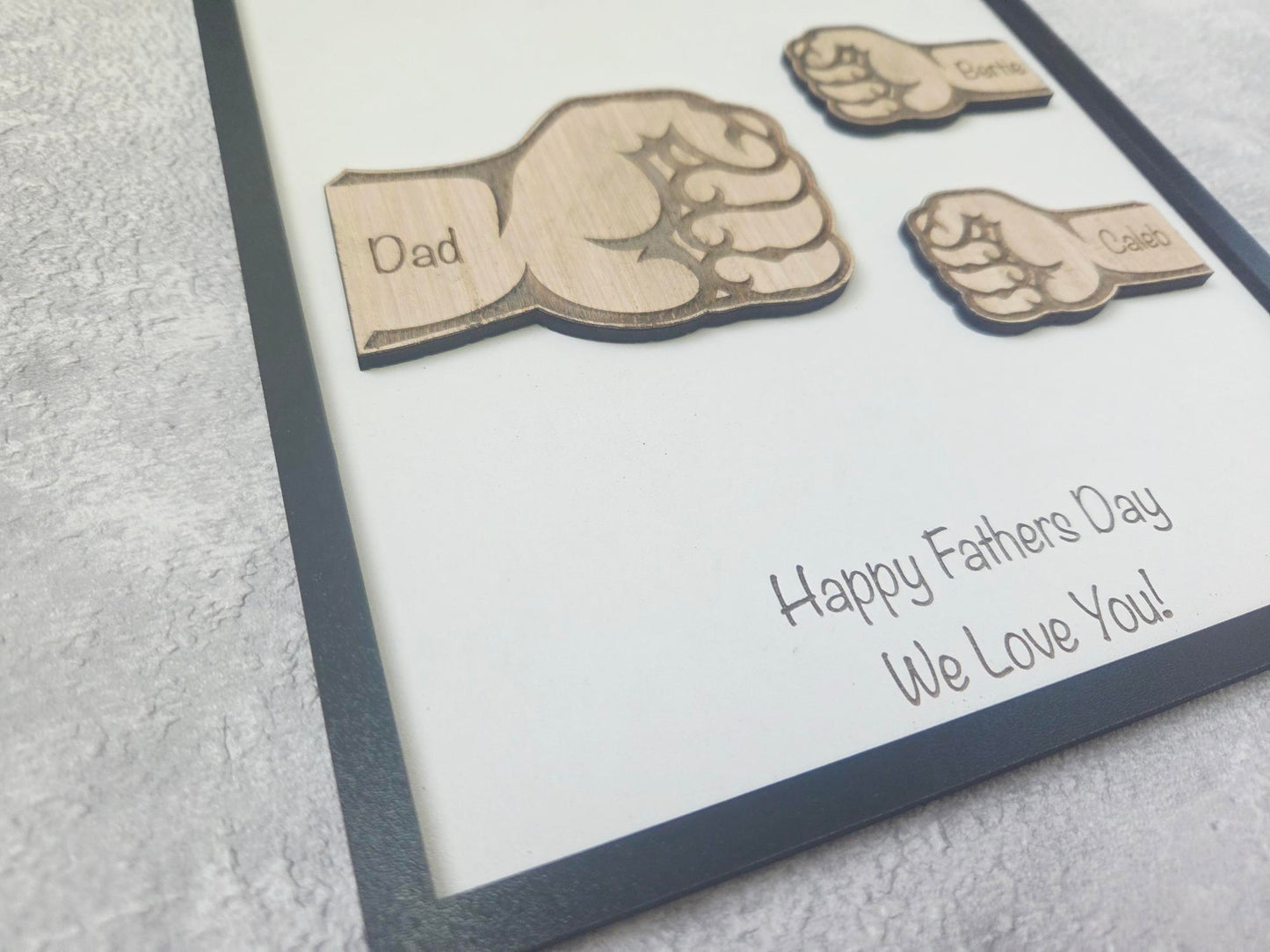 Personalised Fist Bump Wall Sign Gift | Custom Wooden Plaque for Dad, Grandad, Mum or Nanny
