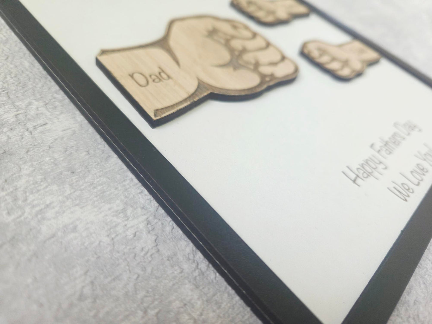 Personalised Fist Bump Wall Sign Gift | Custom Wooden Plaque for Dad, Grandad, Mum or Nanny
