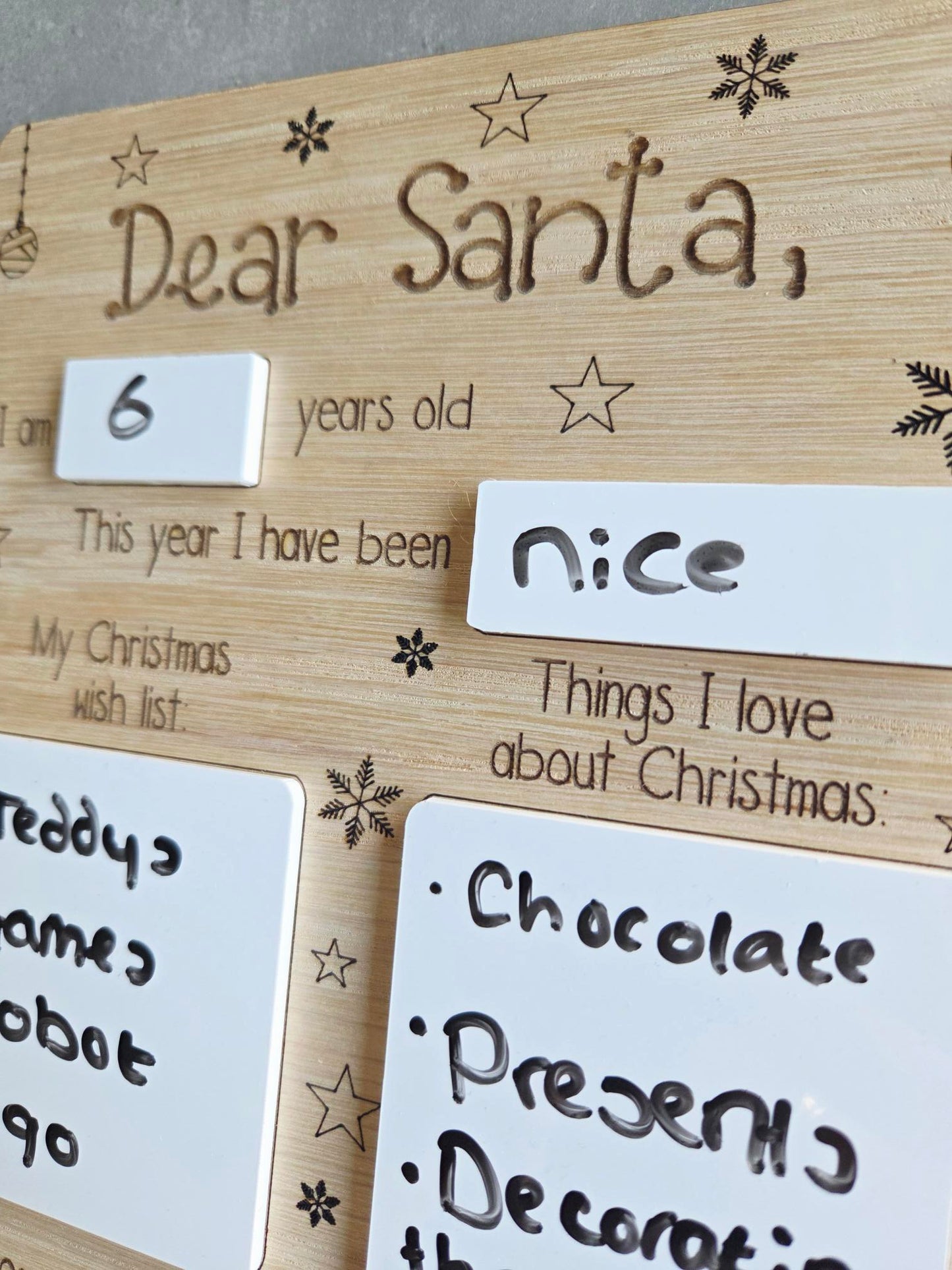 Dear Santa Letter Board – Reusable Children's Christmas Wish List