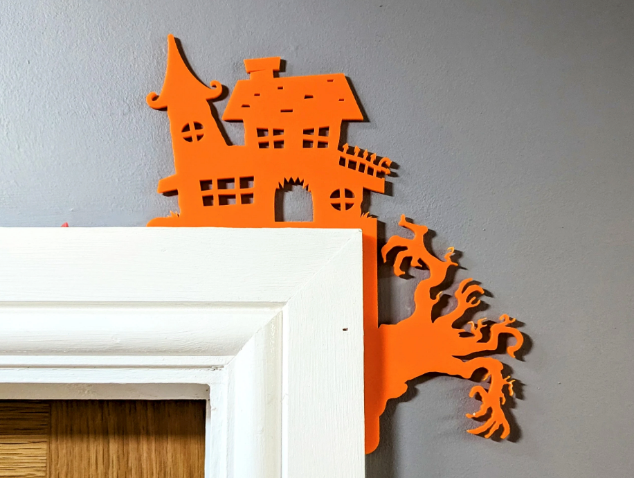 Haunted House Halloween Shelf Sitter or Door Frame Decoration – Spooky House Décor