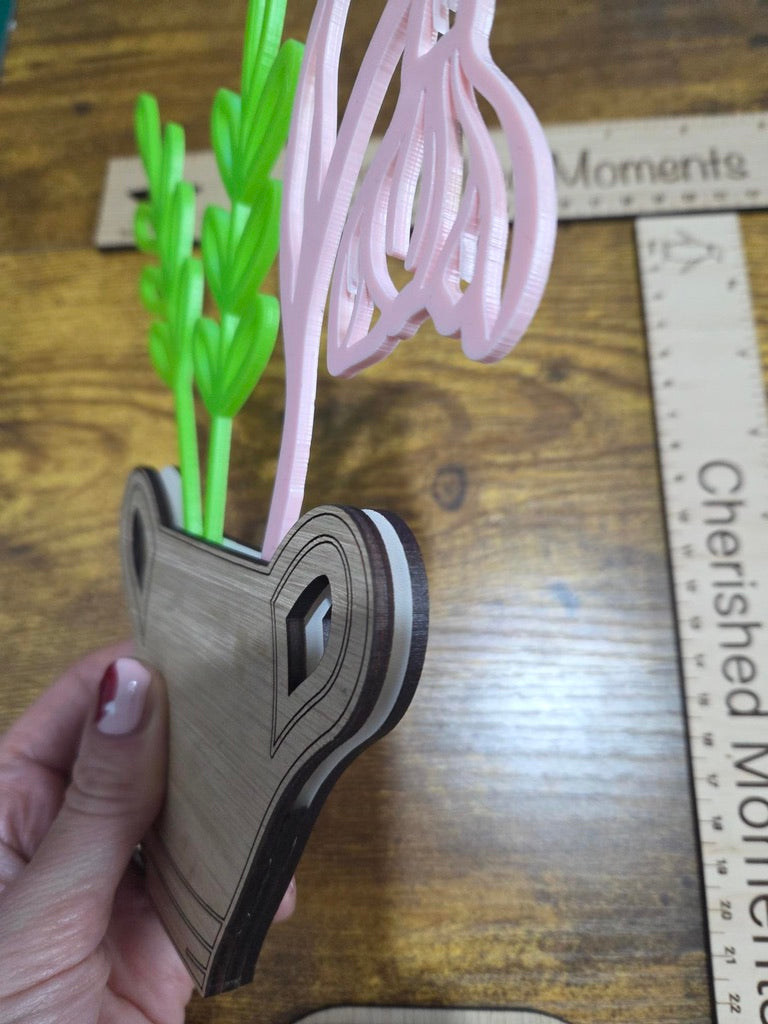 Personalised Wooden Flower Vase – Forever Flower Gift for Mum & Grandma