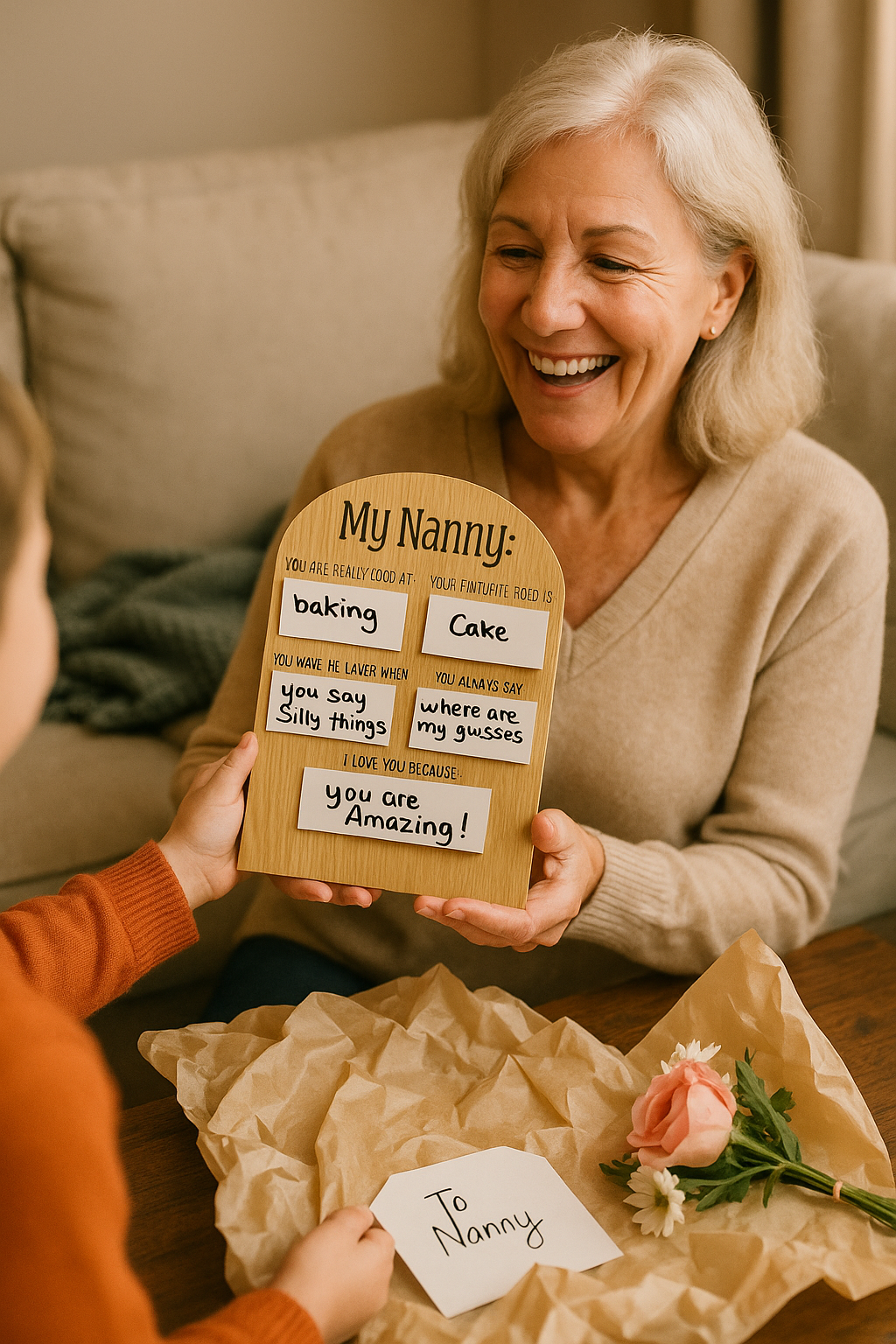 All About My Nanny Interview Board, Any Name, Personalised Gift Idea For Her