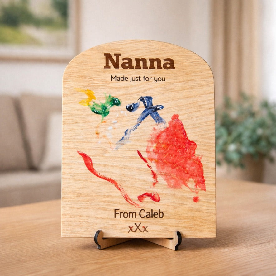 Personalised Children’s Artwork Plaque – Keepsake Gift for Nana, Mum or Grandparent