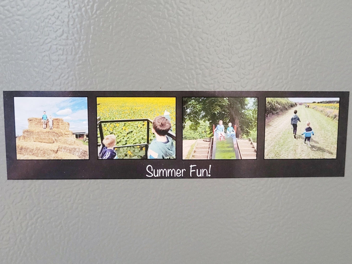 Custom Photo Strip Magnet – Personalised 4-Image Magnetic Keepsake
