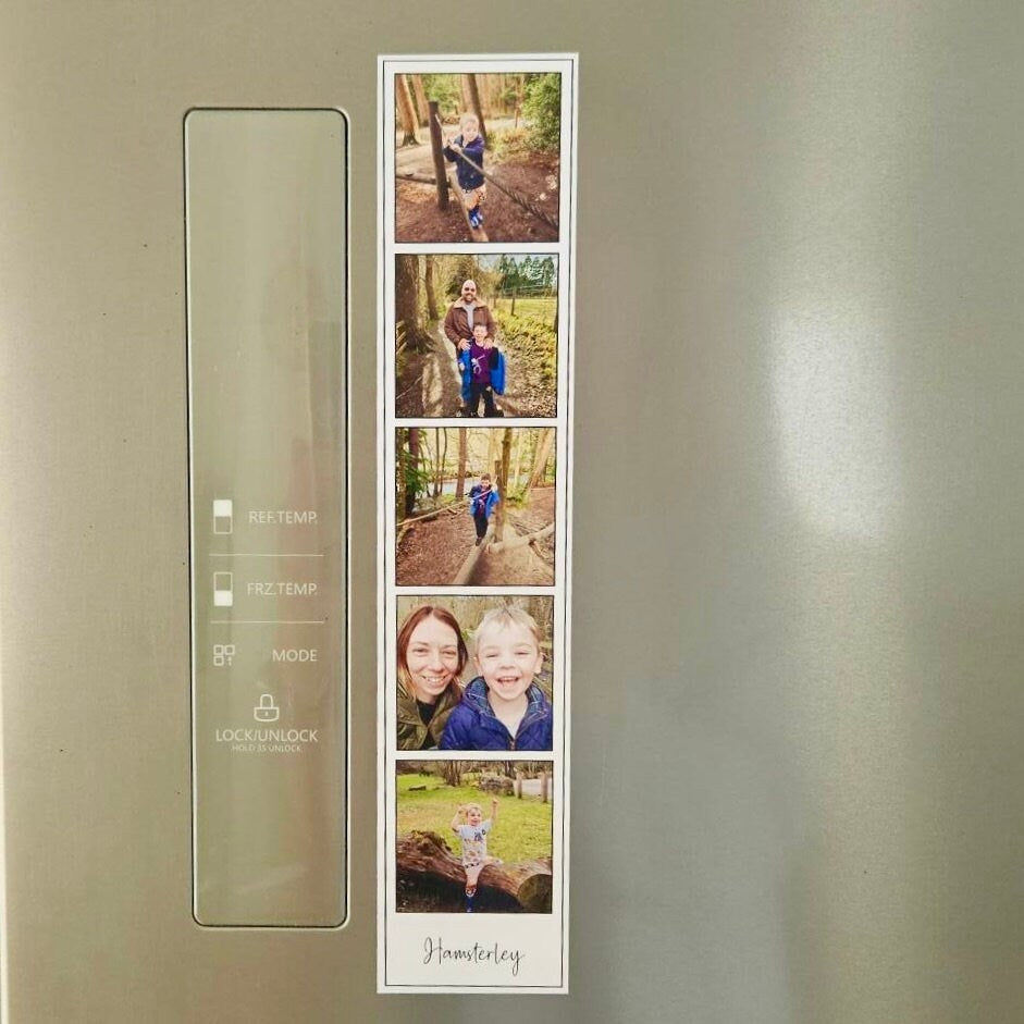 Personalised Photo Strip Magnet – Custom Fridge Magnet with 2-6 Images – Memory Keepsake Gift