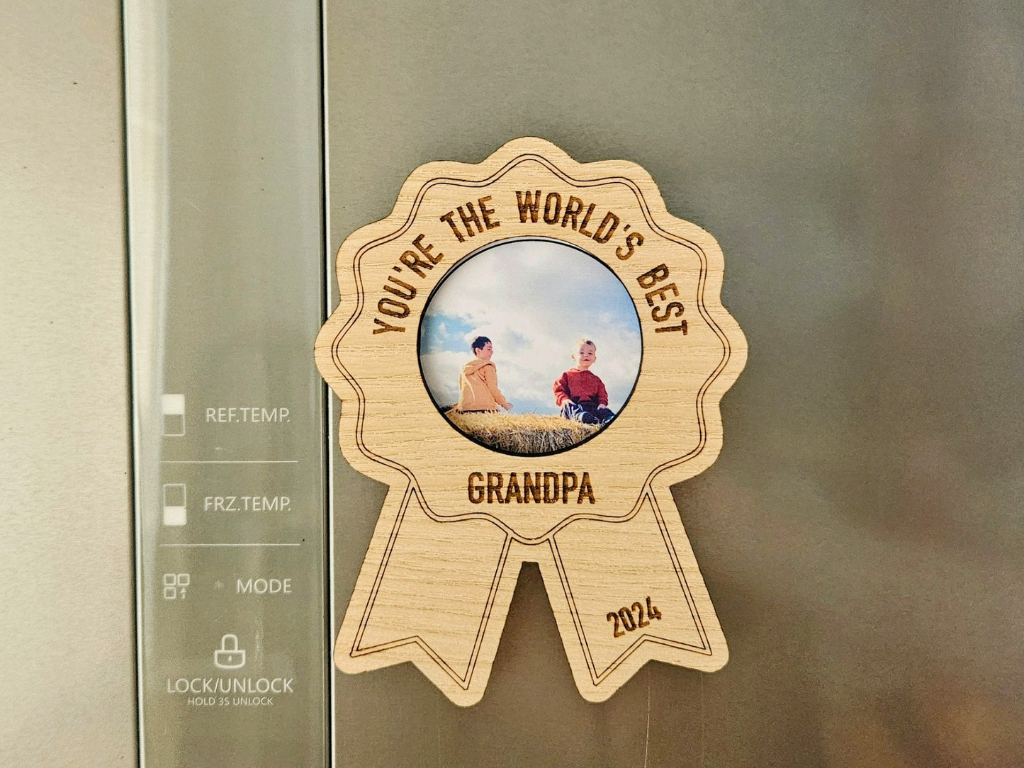 Worlds Best Grandad Medal Frame Fridge Magnet