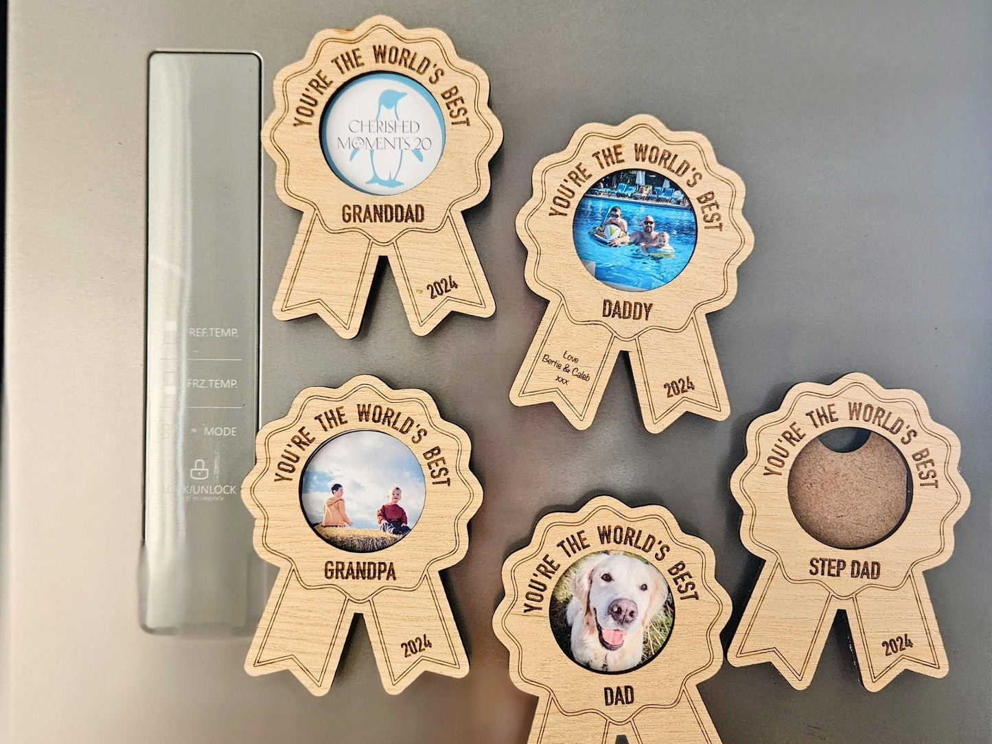 Worlds Best Grandpa Wooden Fridge Magnet