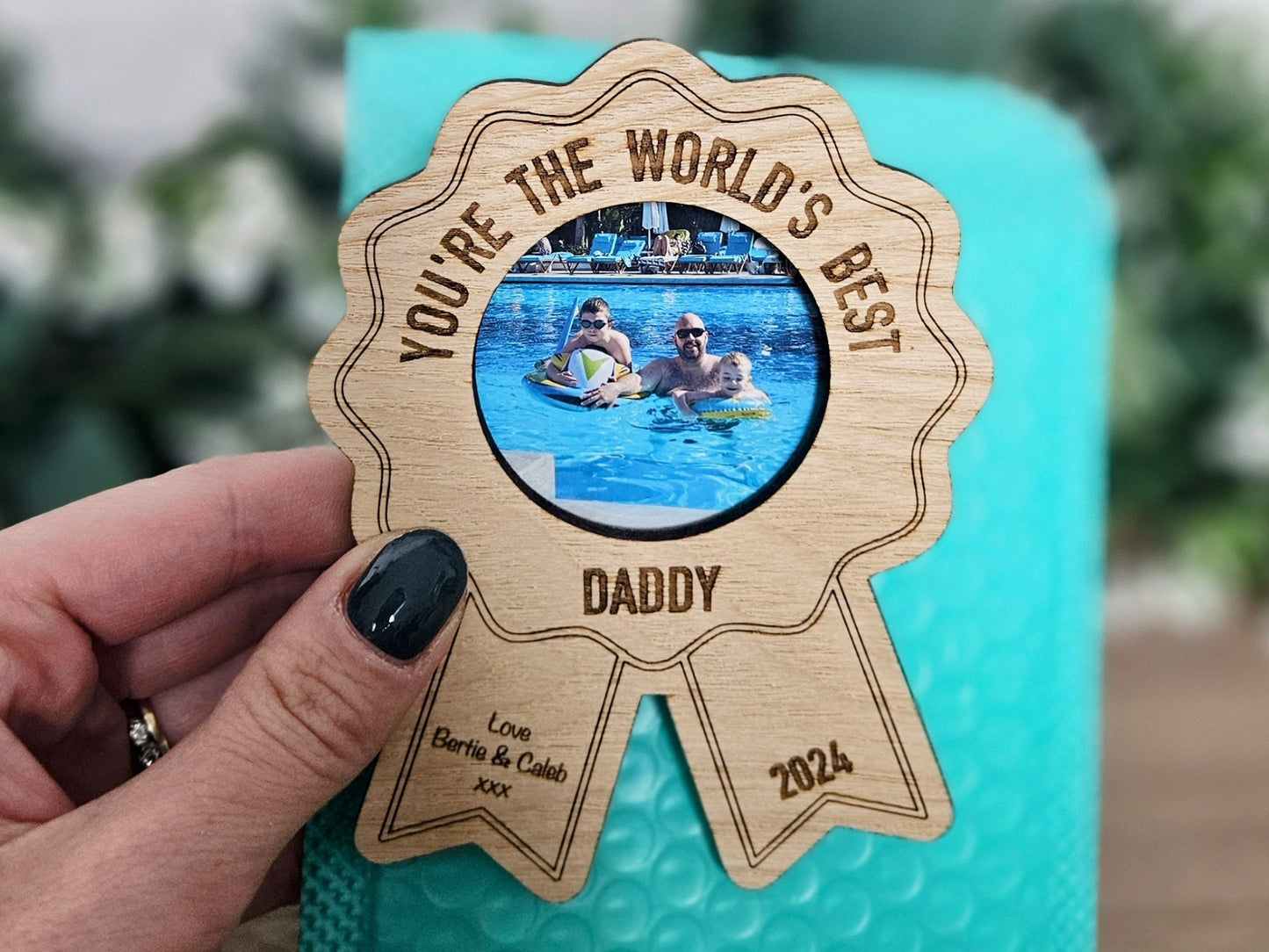 Worlds Best Grandpa Wooden Fridge Magnet