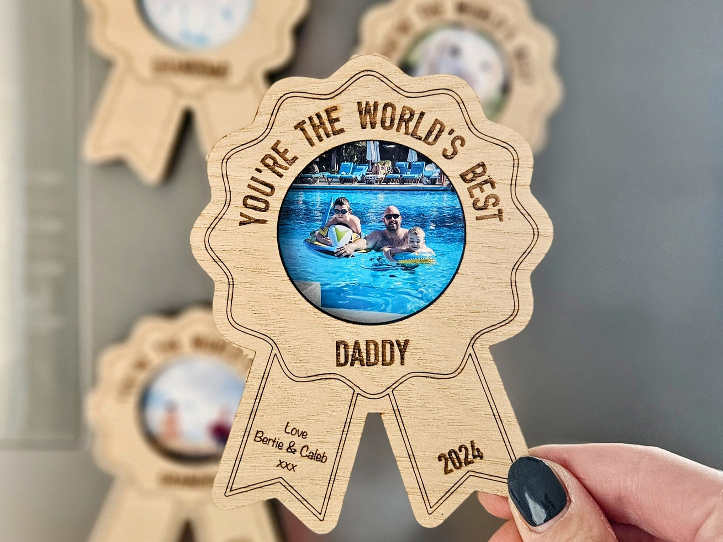 Worlds Best Grandpa Wooden Fridge Magnet