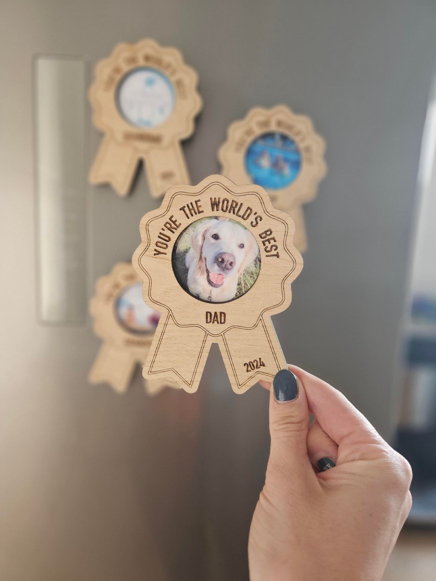 Worlds Best Grandpa Wooden Fridge Magnet