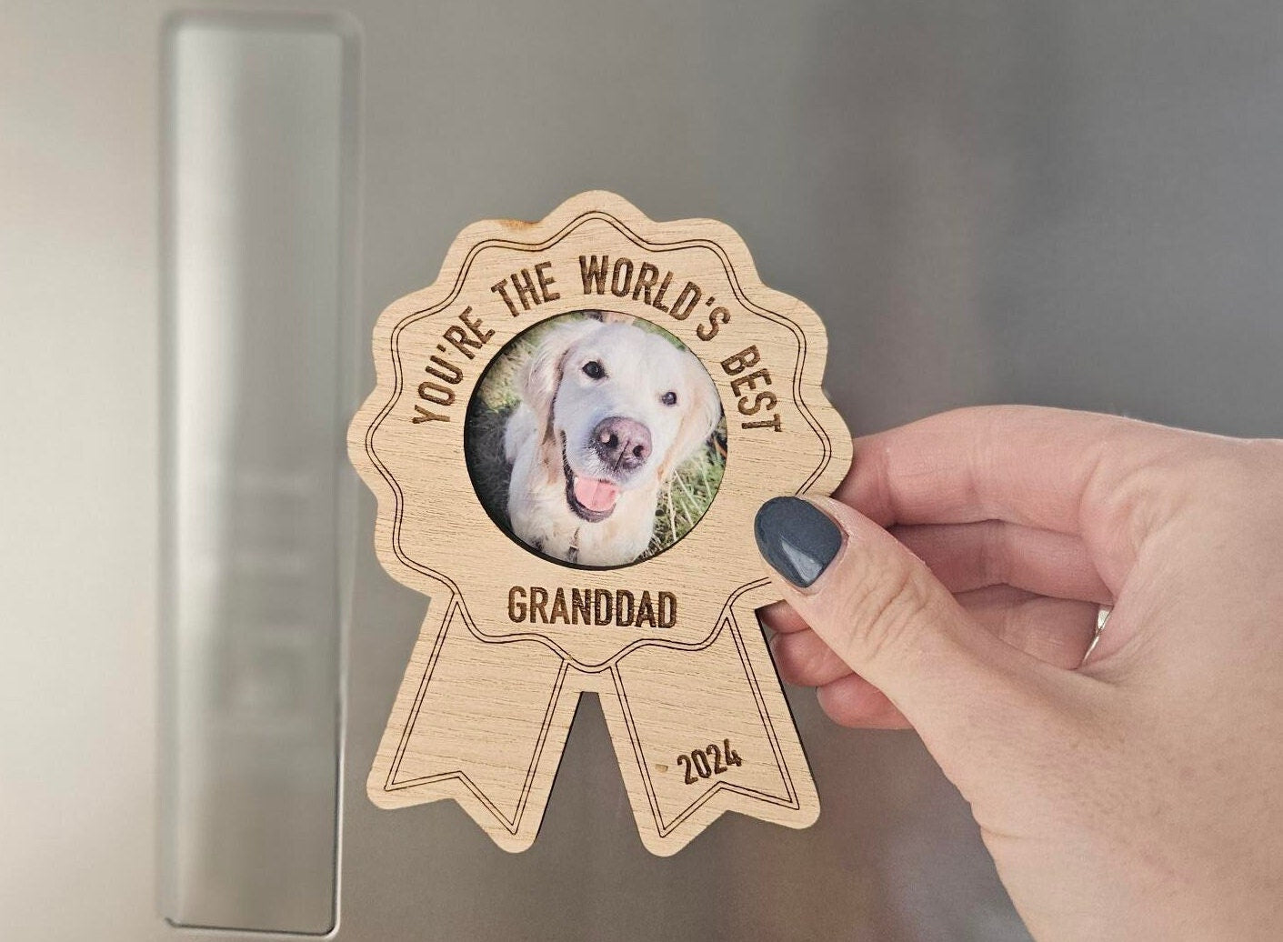 Worlds Best Grandpa Wooden Fridge Magnet