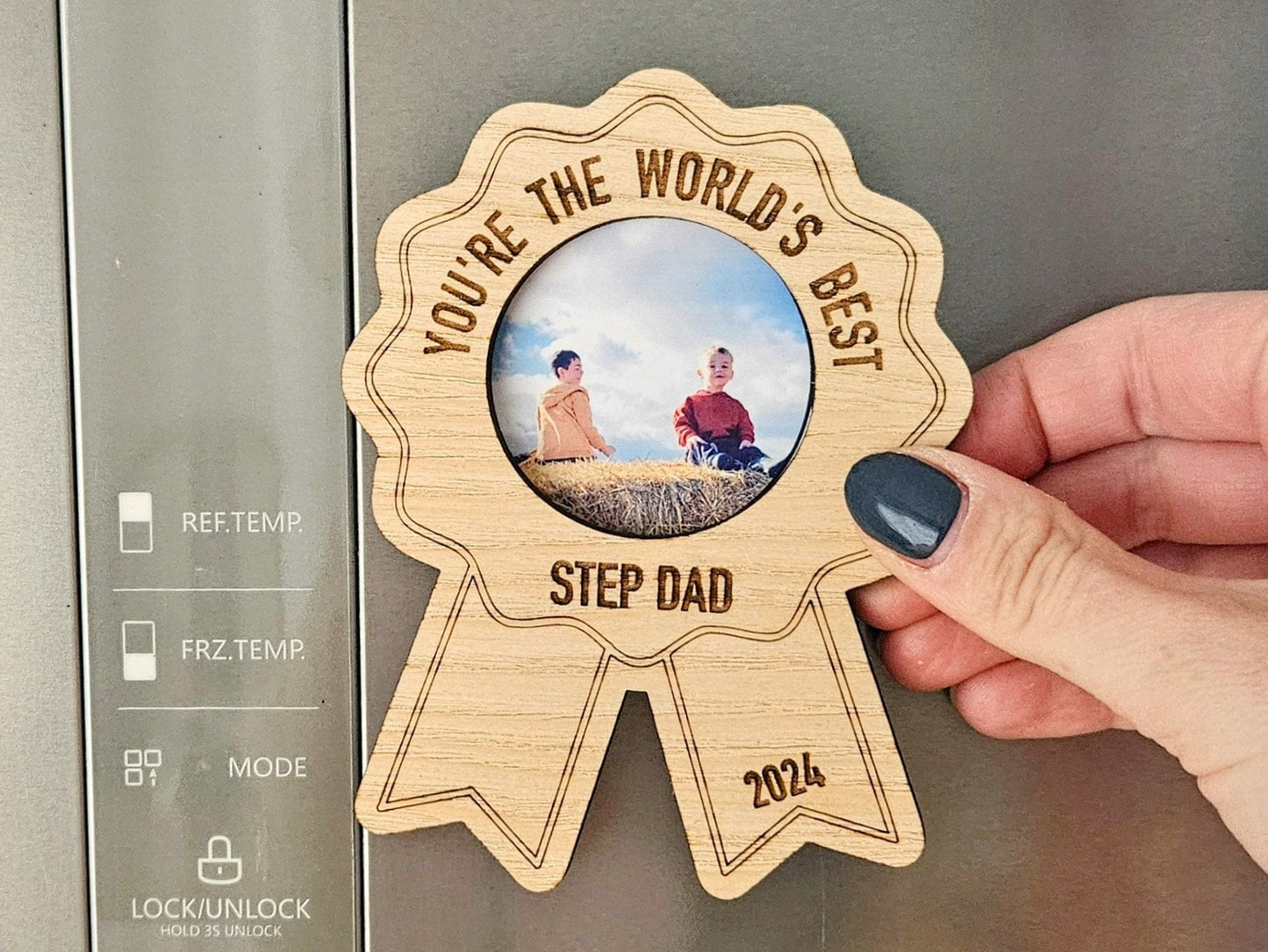 Worlds Best Grandpa Wooden Fridge Magnet