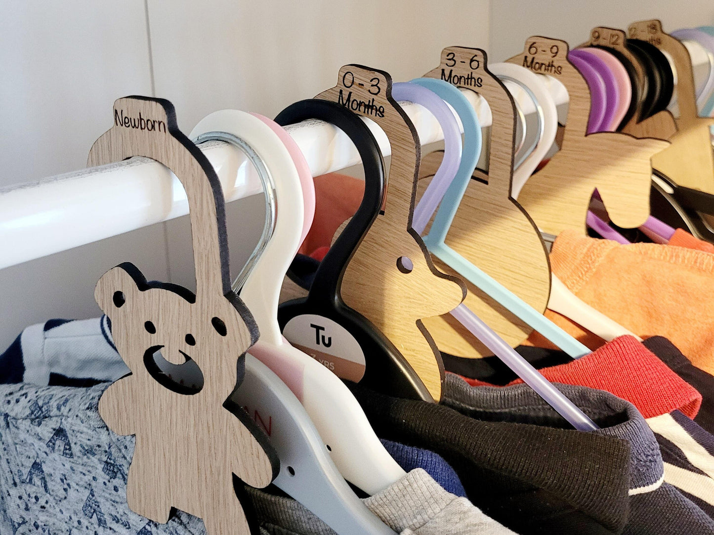 Wooden Baby Clothes Hanger, Nursery Wardrobe Divider