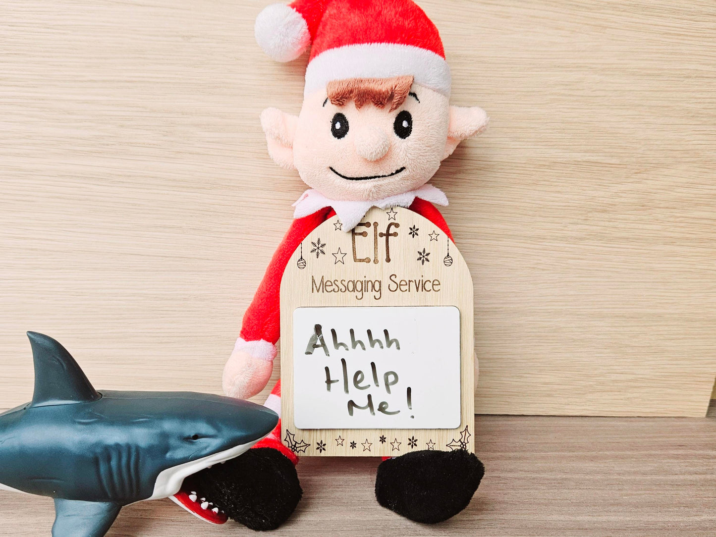 Personalised Elf Arrival Postcard – Custom Wooden Christmas Keepsake for Kids