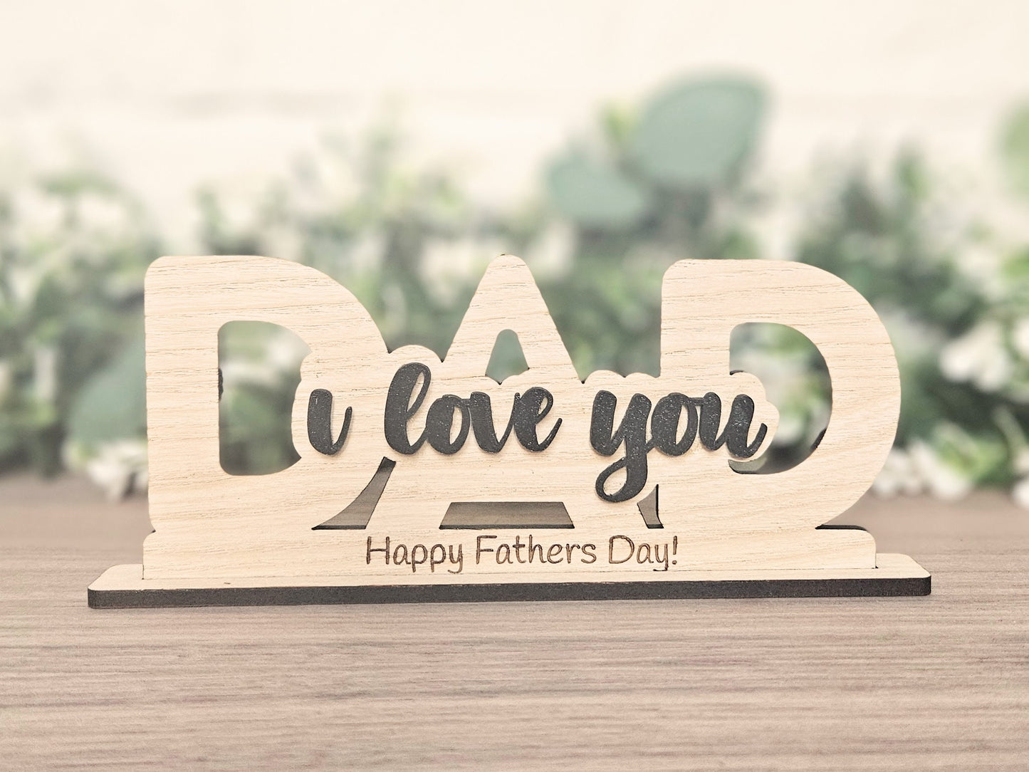 Personalised Dad Wooden Ornament – I Love You Keepsake Gift for Father’s Day, Birthday Gift