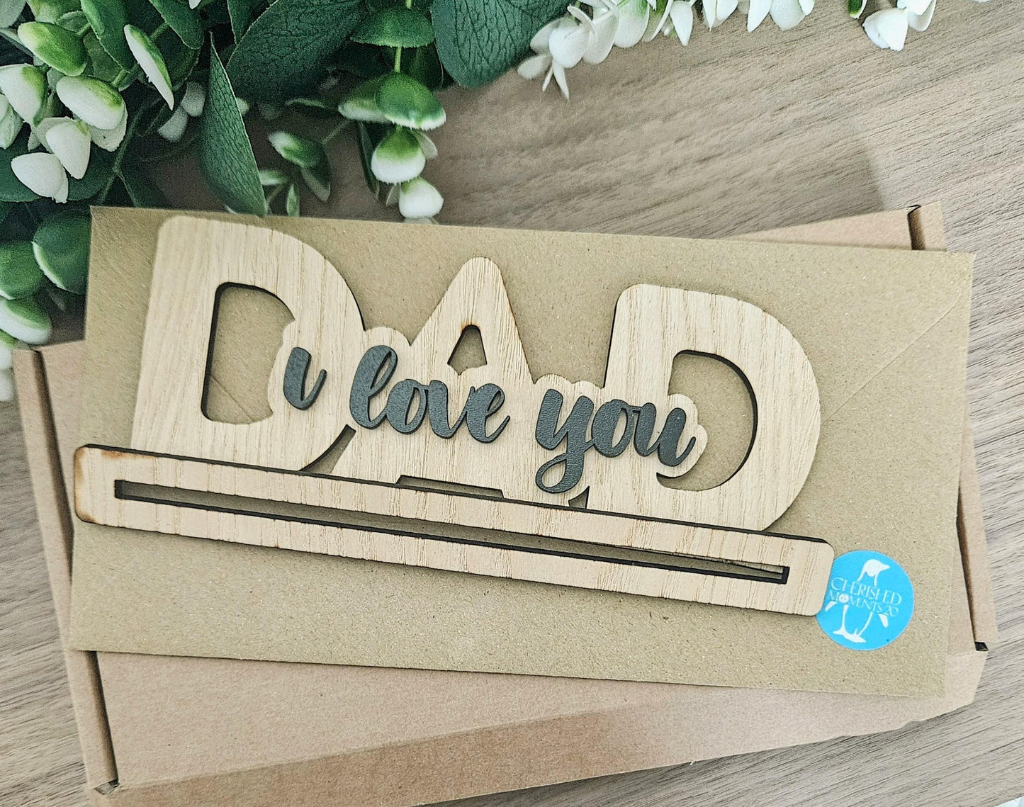 Personalised Dad Wooden Ornament – I Love You Keepsake Gift for Father’s Day, Birthday Gift