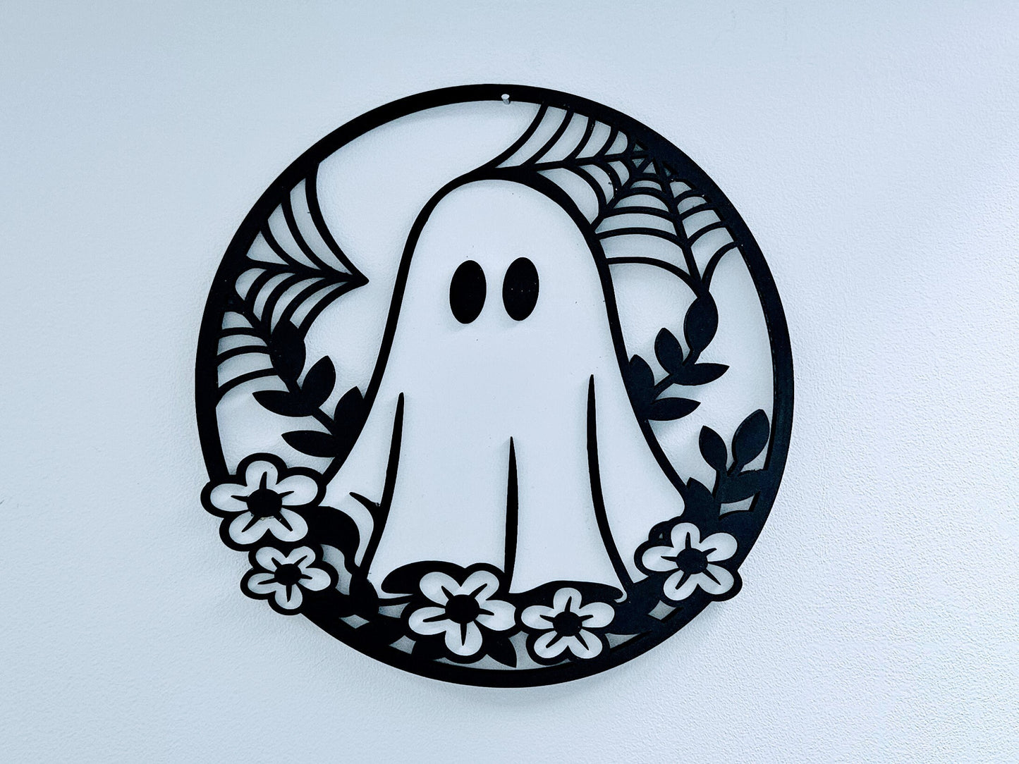 Floral Ghost Halloween Decoration – Spooky Fall Shelf Decor or Autumn Gift Idea
