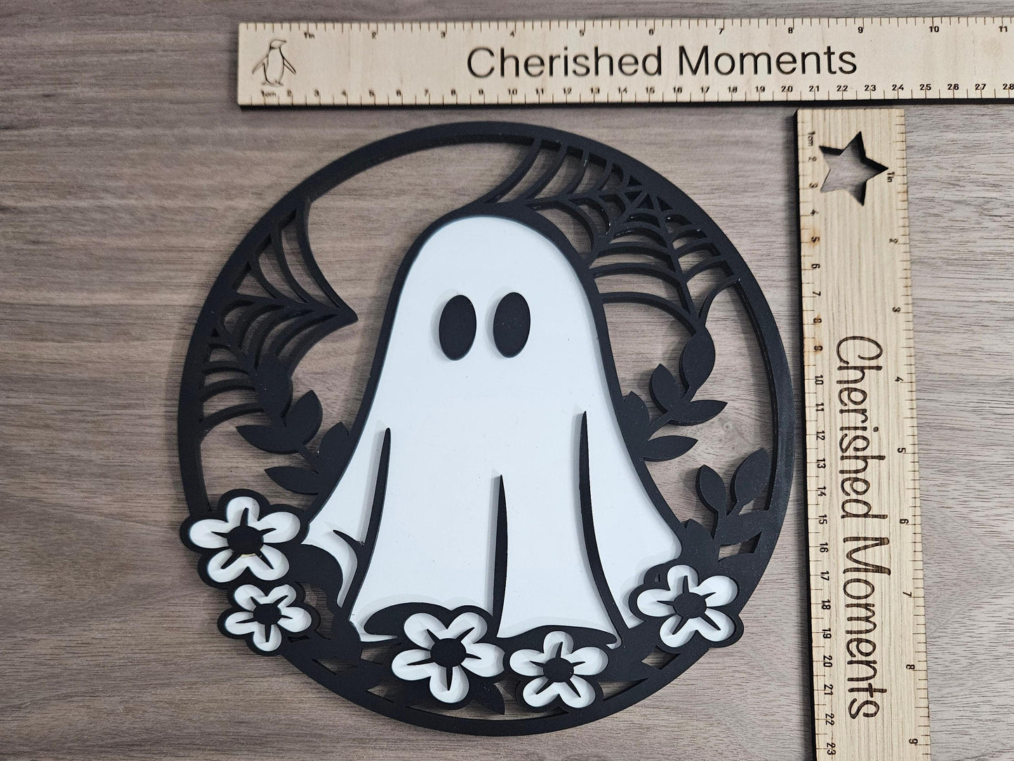 Floral Ghost Halloween Decoration – Spooky Fall Shelf Decor or Autumn Gift Idea