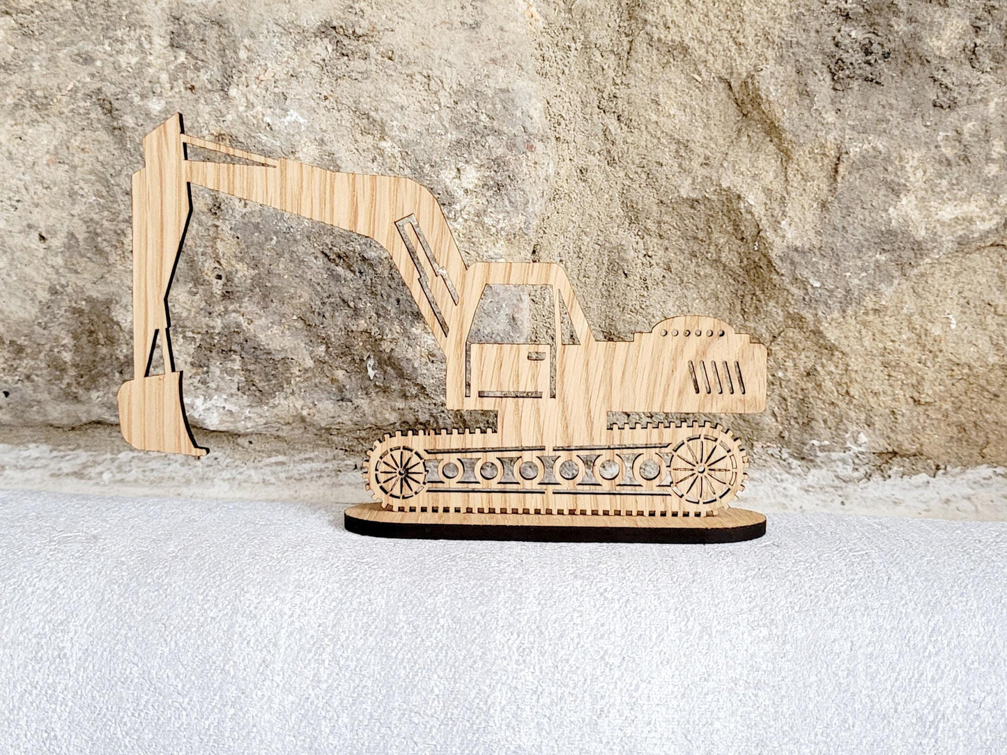 Personalised Excavator Wood Card – Unique Gift for Him, Construction Worker Keepsake, Birthday or Father’s Day Gift