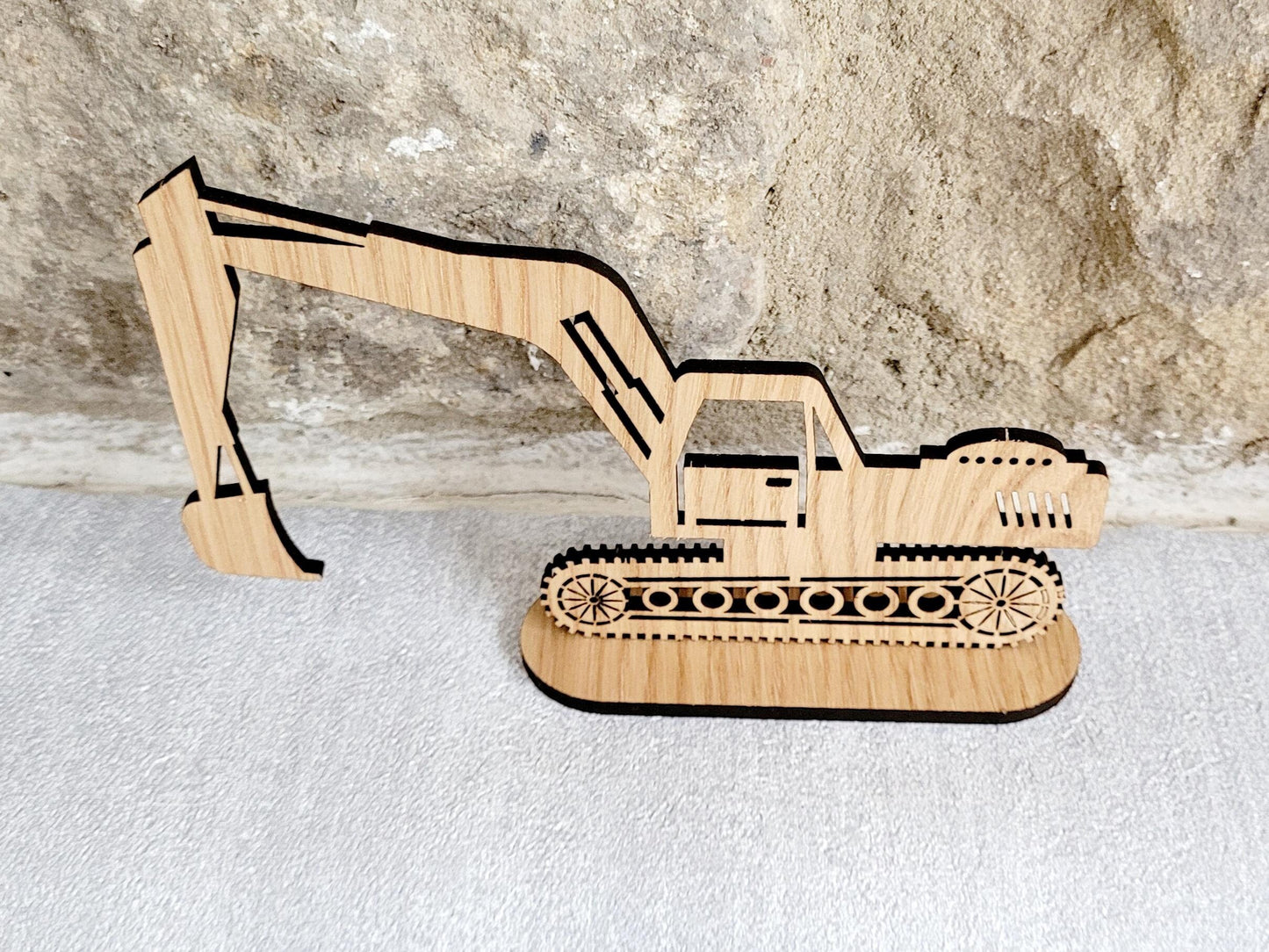 Personalised Excavator Wood Card – Unique Gift for Him, Construction Worker Keepsake, Birthday or Father’s Day Gift