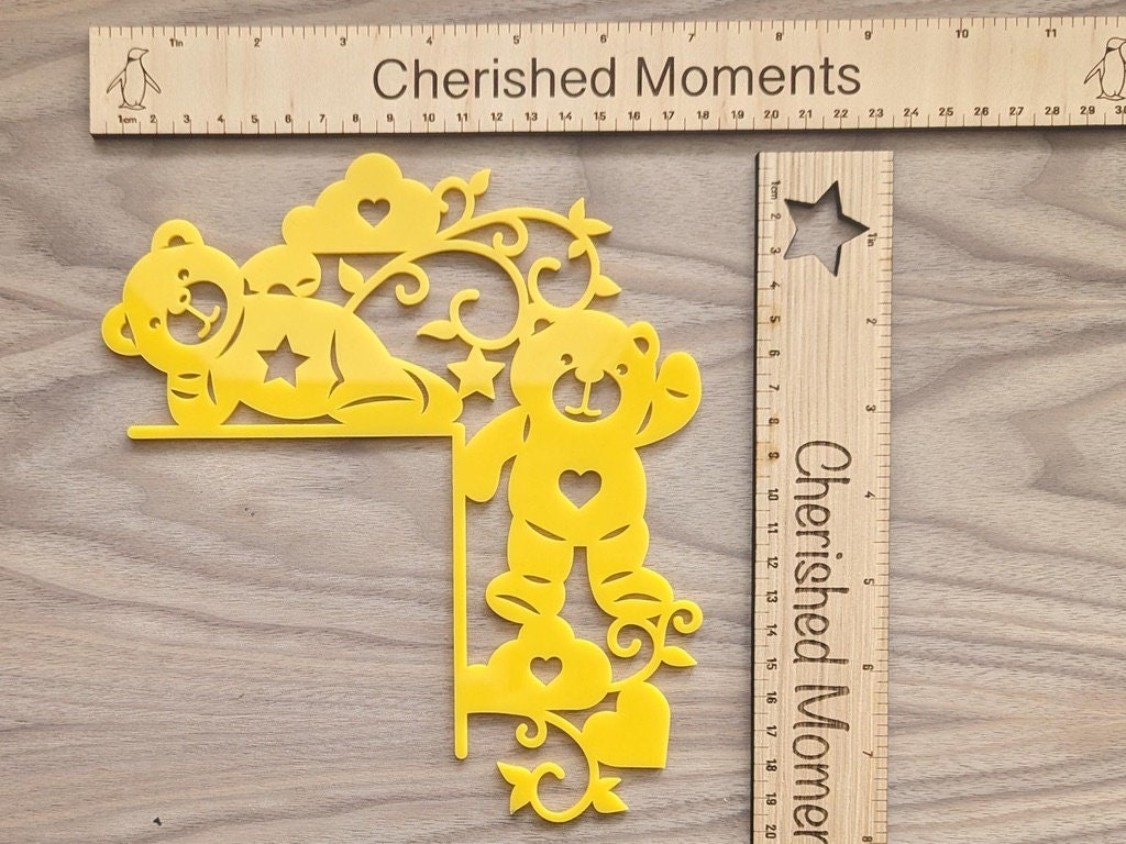 Teddy Bear Door Accent - Whimsical Acrylic Corner Decoration for Nurseries, Playrooms & Bedrooms