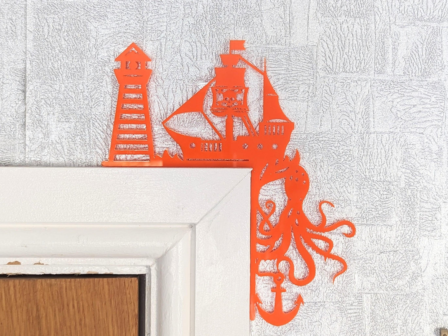 Space-Themed Bedroom Decor - Pirate Ship, Rockets, Astronaut, & Construction Site Corner Accent for Door Frames & Shelves – Whimsical Acrylic Wall Art for Kids’ Rooms
