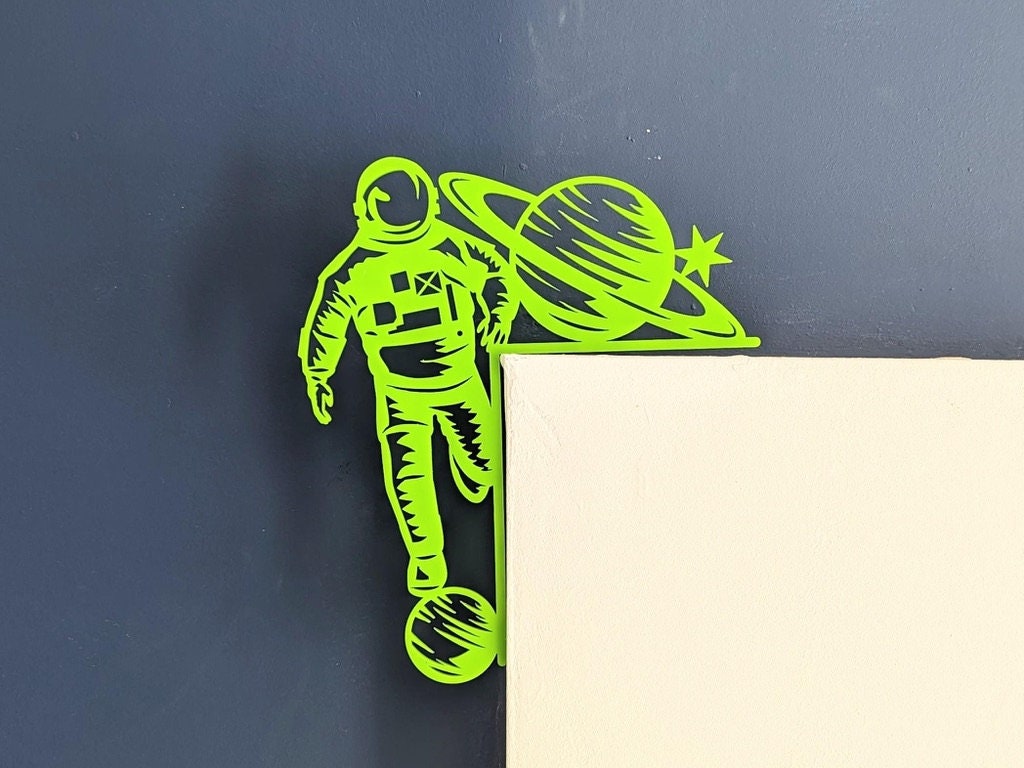 Space-Themed Bedroom Decor - Pirate Ship, Rockets, Astronaut, & Construction Site Corner Accent for Door Frames & Shelves – Whimsical Acrylic Wall Art for Kids’ Rooms