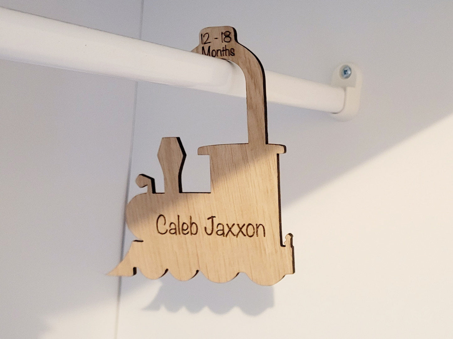Personalised Train Baby Hangers, Baby Closet Dividers, Wardrobe Dividers