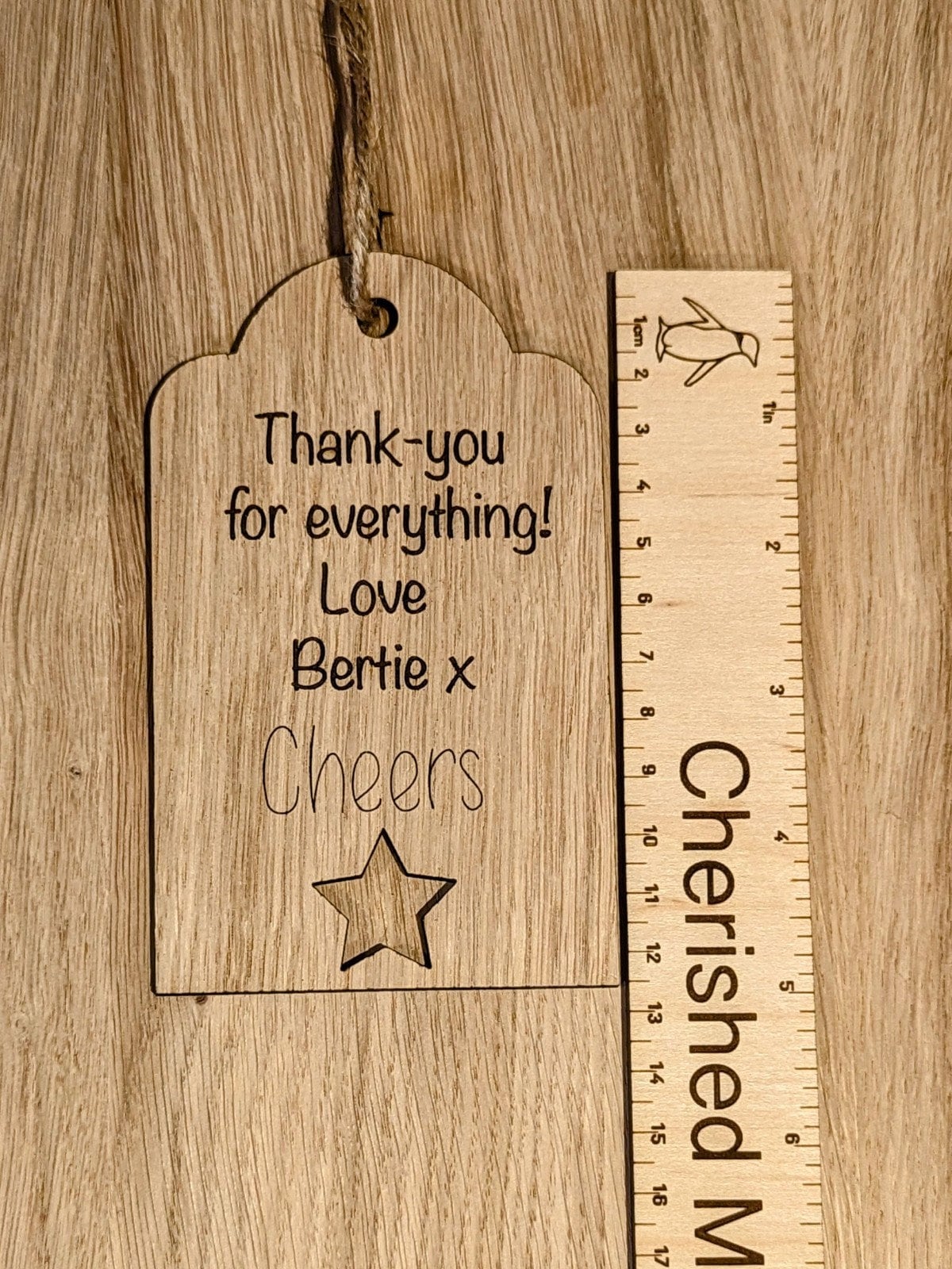 Personalised Wooden Wine Tag – Funny Teacher Gift, Bottle Label Keepsake