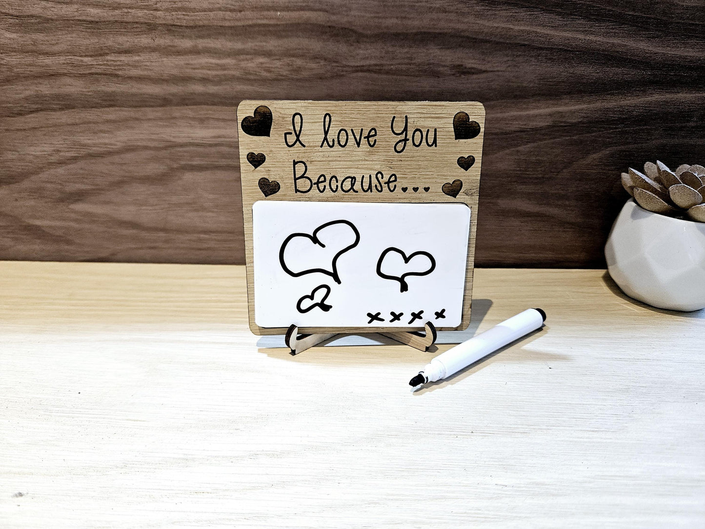 Personalised ‘I Love You Because’ Dry Erase Board – Gift for Dad, Grandad, or Partner from Kids | Birthday, Anniversary, Father’s Day