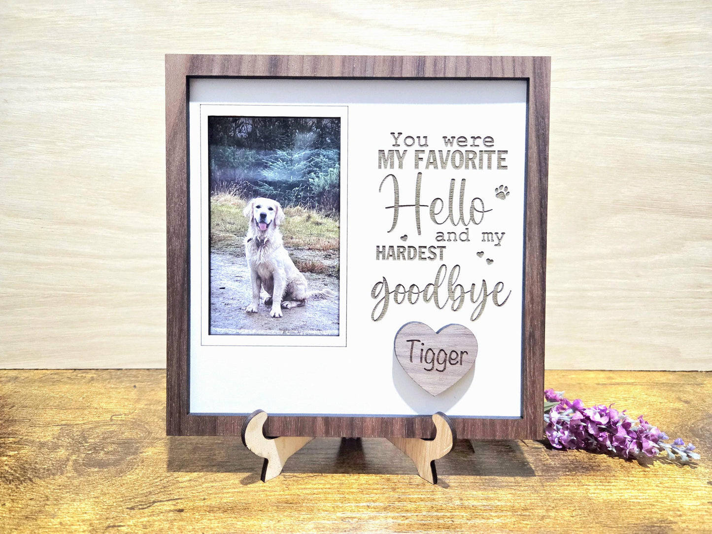 Personalised Pet Memorial Frame, Custom Pet Collar Holder Plaque