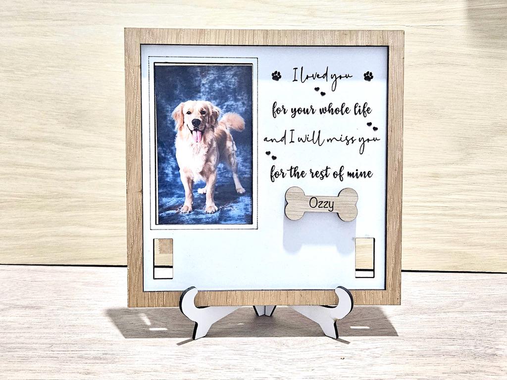 Personalised Pet Memorial Frame, Custom Pet Collar Holder Plaque