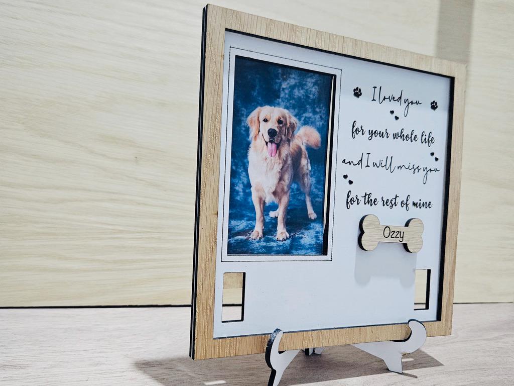 Personalised Pet Memorial Frame, Custom Pet Collar Holder Plaque
