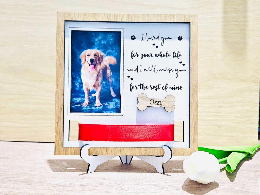 Personalised Pet Memorial Frame, Custom Pet Collar Holder Plaque