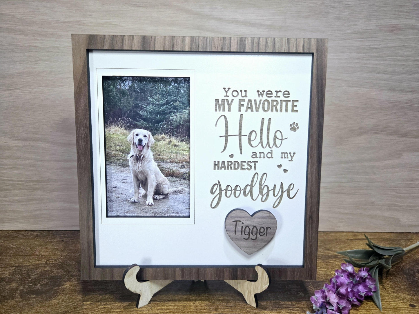 Personalised Pet Memorial Frame, Custom Pet Collar Holder Plaque