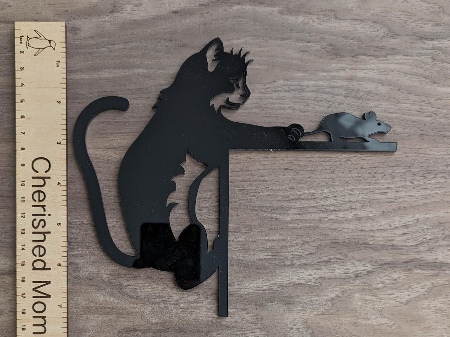 Cat Corner Decor – Playful Acrylic Silhouette for Door Frames, Shelves, or Photo Frames | Cute Home Accent for Cat Lovers