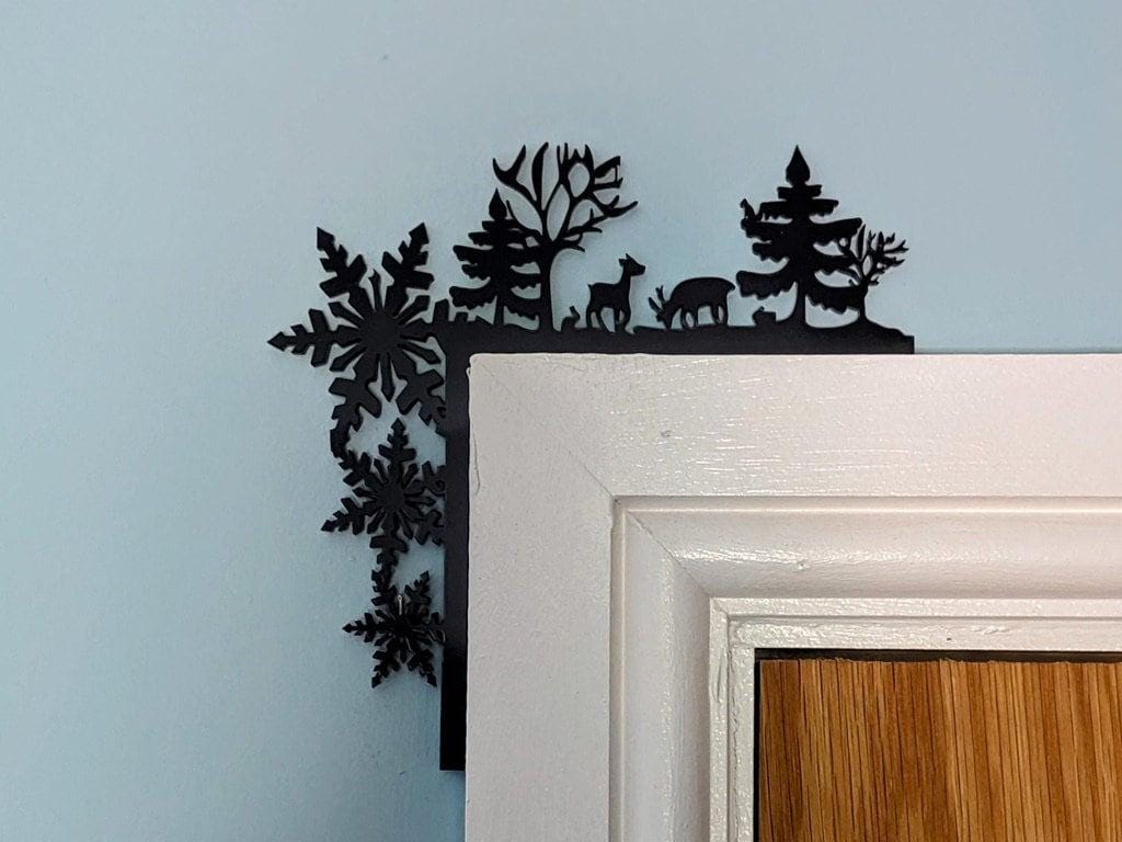 Deer in the Woods Decoration – Door Corner Accent, White Christmas Home Décor, Indoor Ornament, Small Xmas Gift Idea for Her, Hosting Decor