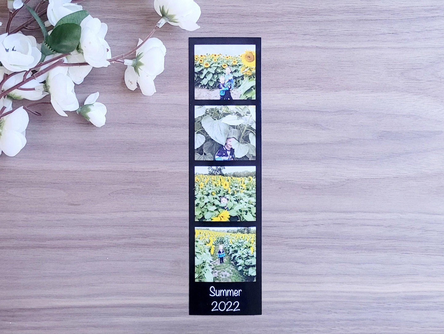 Personalised Photo Strip Magnet – Custom 4-Photo Magnetic Strip with Optional Message