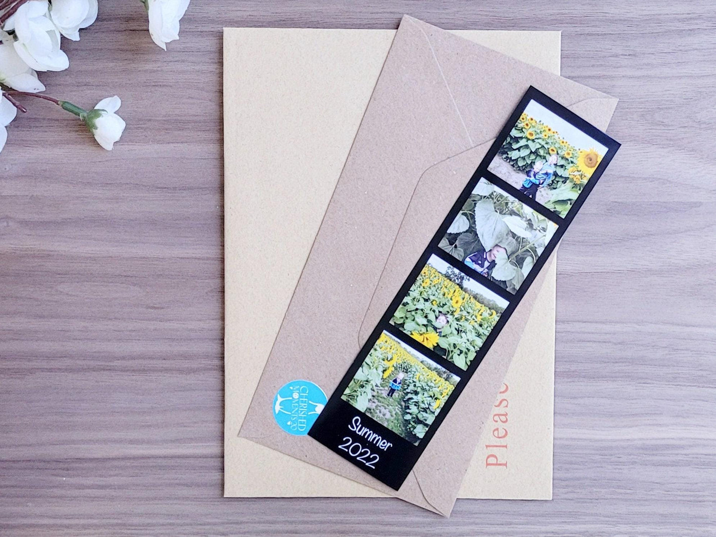 Personalised Photo Strip Magnet – Custom 4-Photo Magnetic Strip with Optional Message