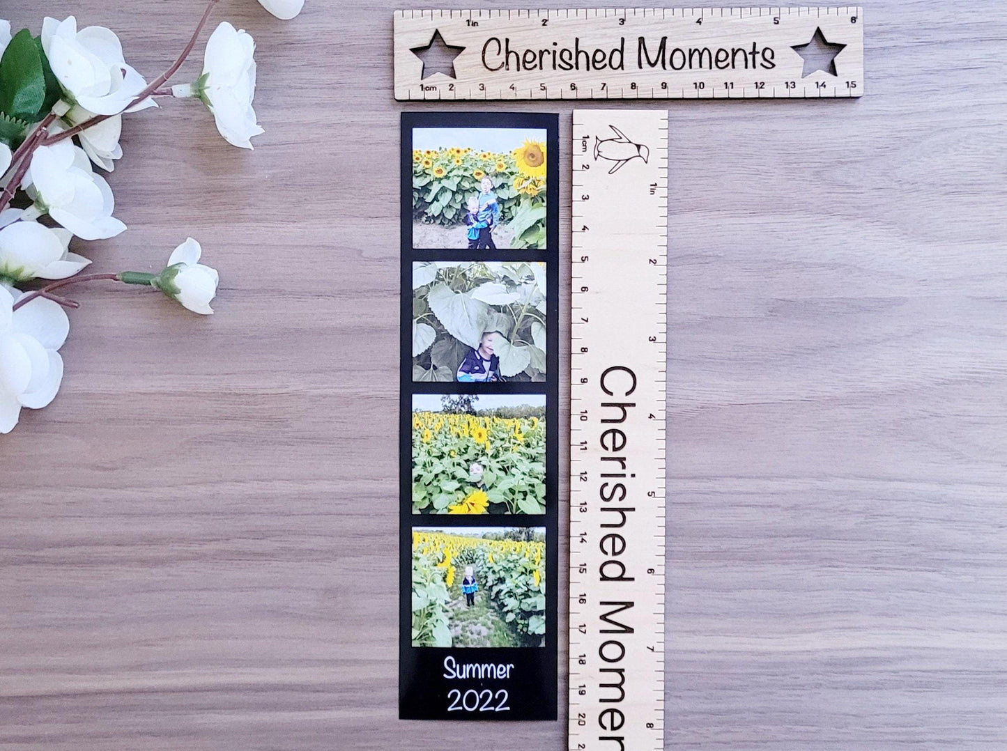 Personalised Photo Strip Magnet – Custom 4-Photo Magnetic Strip with Optional Message