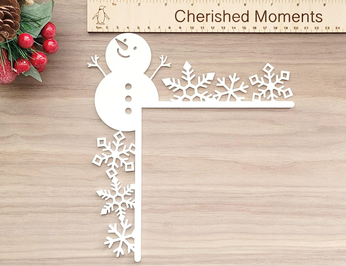 Snowman Door Corner Trim – Christmas Shelf or Frame Decoration