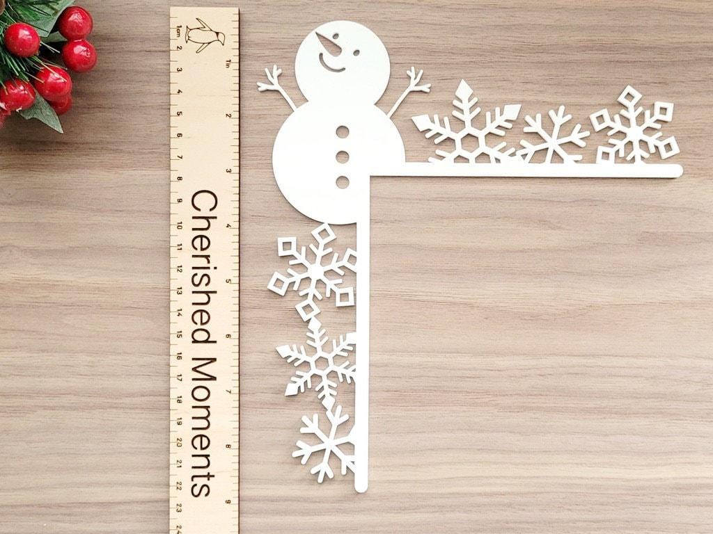 Snowman Door Corner Trim – Christmas Shelf or Frame Decoration