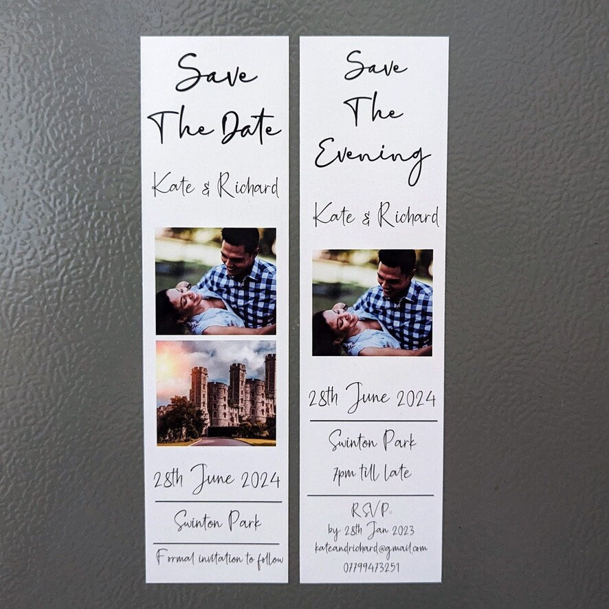 Personalised Save the Date Magnets – Custom Wedding Announcement with Envelopes