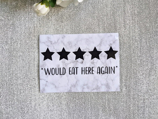 5-Star “Would Eat Here Again” Fridge Magnet – Funny Kitchen & Office Gi