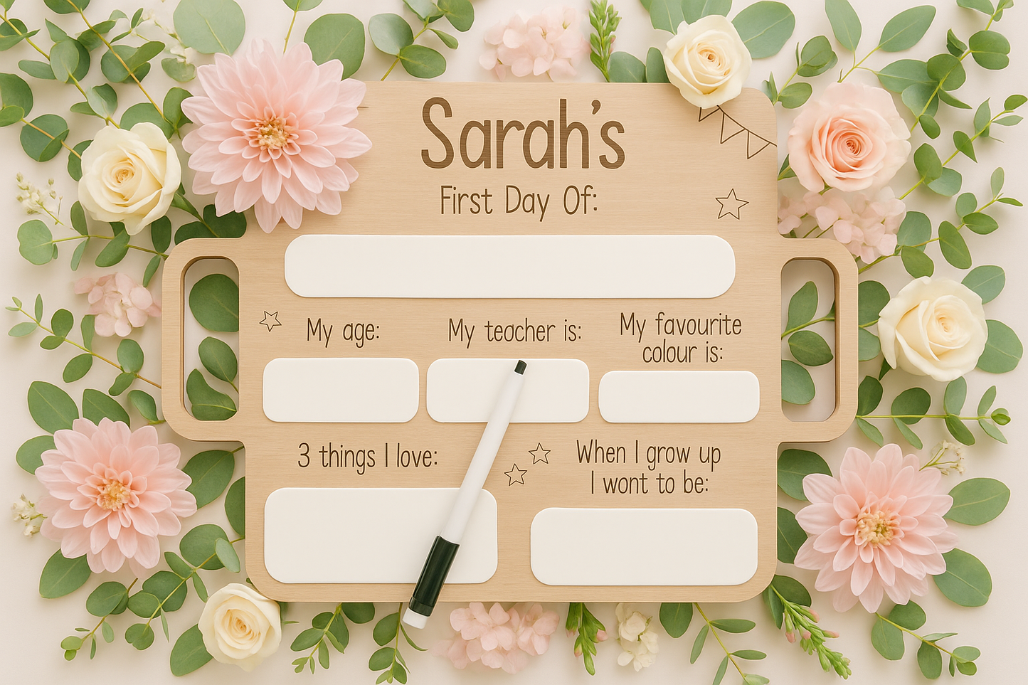Personalised Back to School Board – Reusable First Day of School Sign