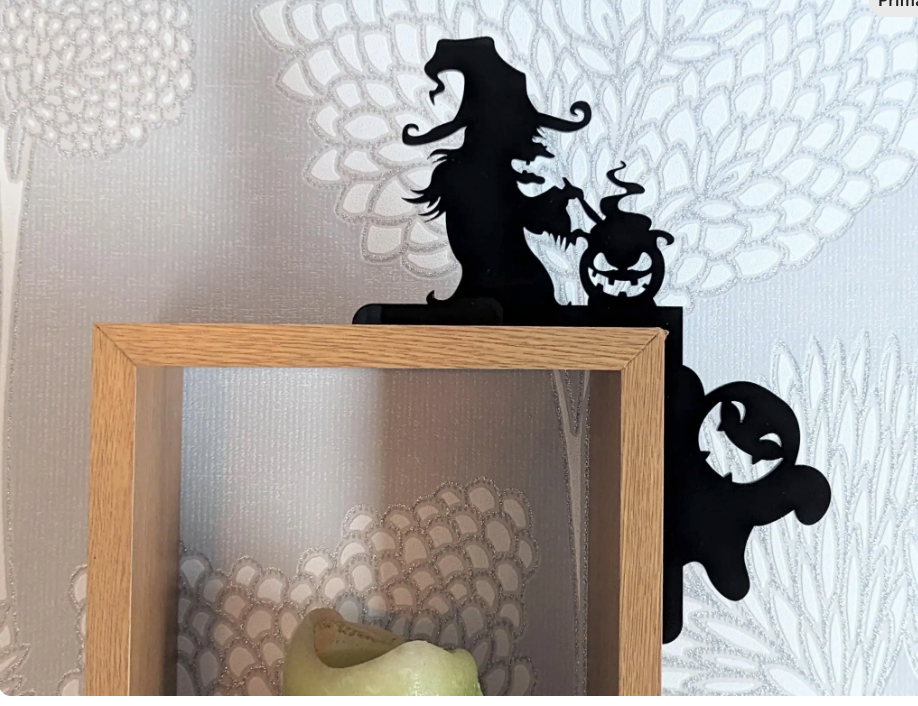 Witch Door Corner Decoration – Black Acrylic Halloween Decor