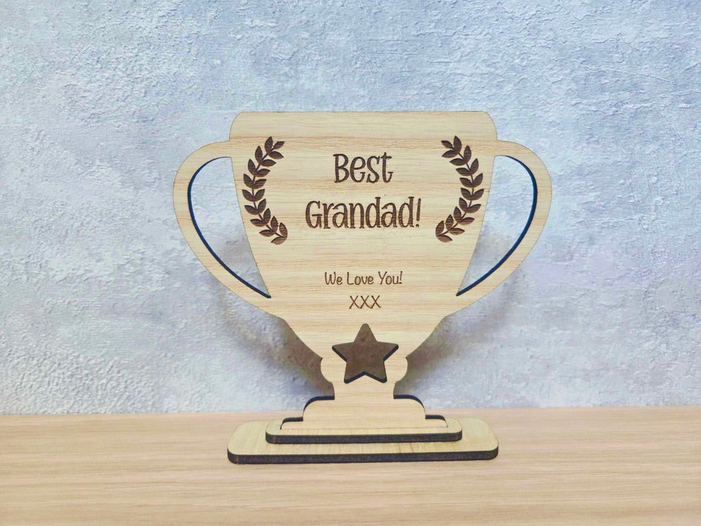 Personalised Wooden Teacher Trophy – Thank You Gift from Child or Class