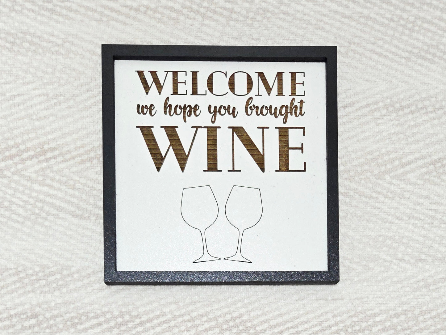 Funny Wooden Wall Signs – “Adulting 1 Star” & “Welcome, We Hope You Brought Wine” – Home Bar & Office Decor, Gift for Wine Lovers